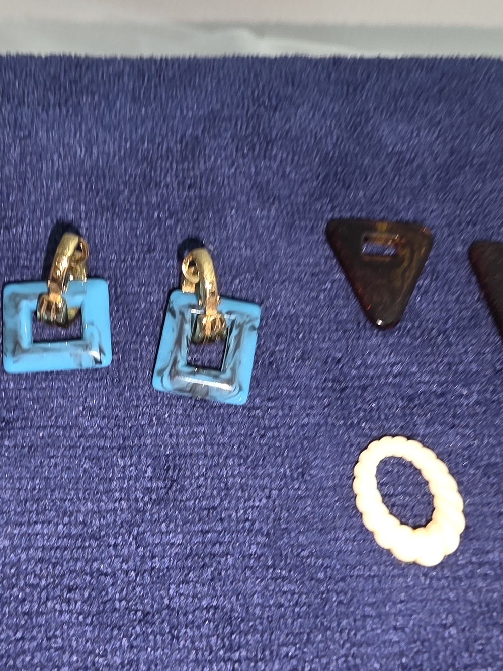 Vintage 1980s Avon Interchangeable Convertible Dangle Earrings Set 3 Pairs Geome